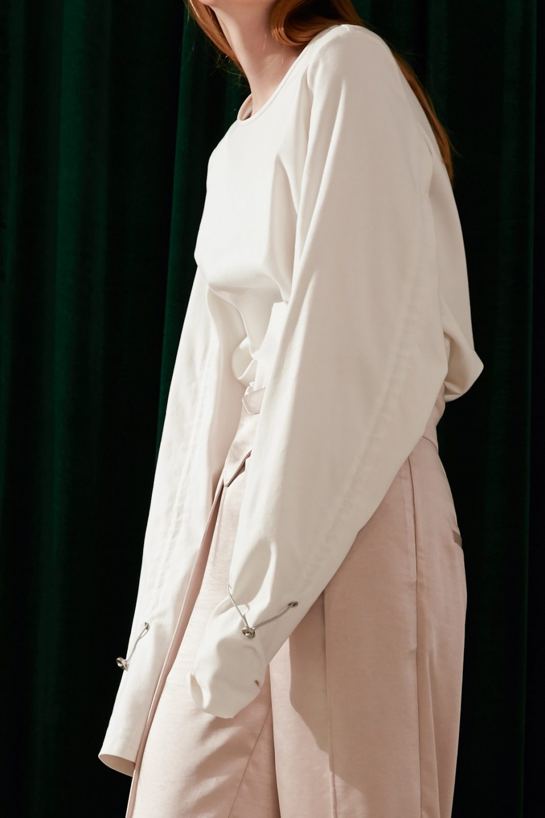 SKYE modern minimalist women fashion long sleeve drawstring top white 5