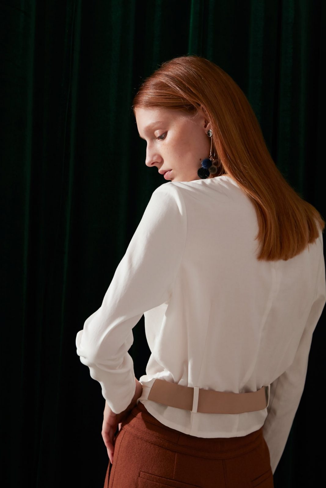 SKYE modern minimalist women fashion white wrap waist top 6