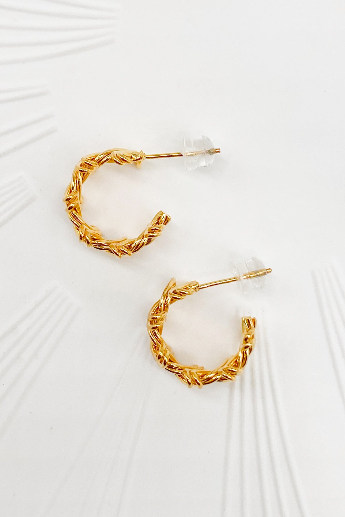 Sevyn Gold Twisted Mini Hoop Earrings 2