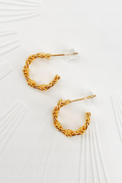 Sevyn Gold Twisted Mini Hoop Earrings 2