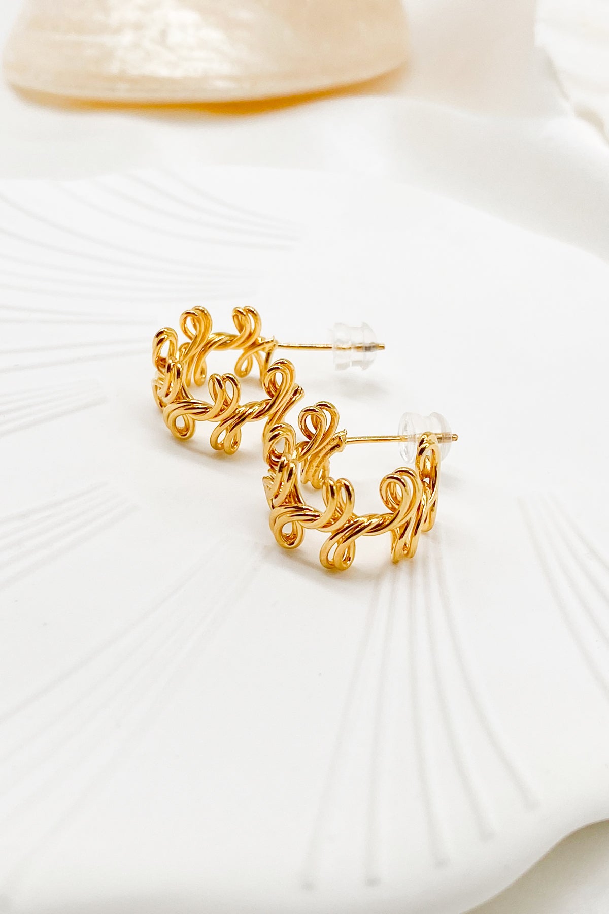 Sevyn Gold Twisted Mini Hoop Earrings 3
