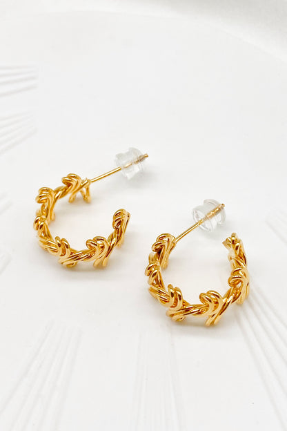 Sevyn Gold Twisted Mini Hoop Earrings 4
