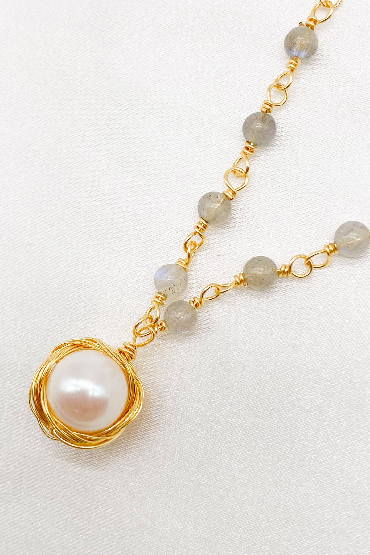 Tabitha Moonstone Freshwater Pearl Necklace 7