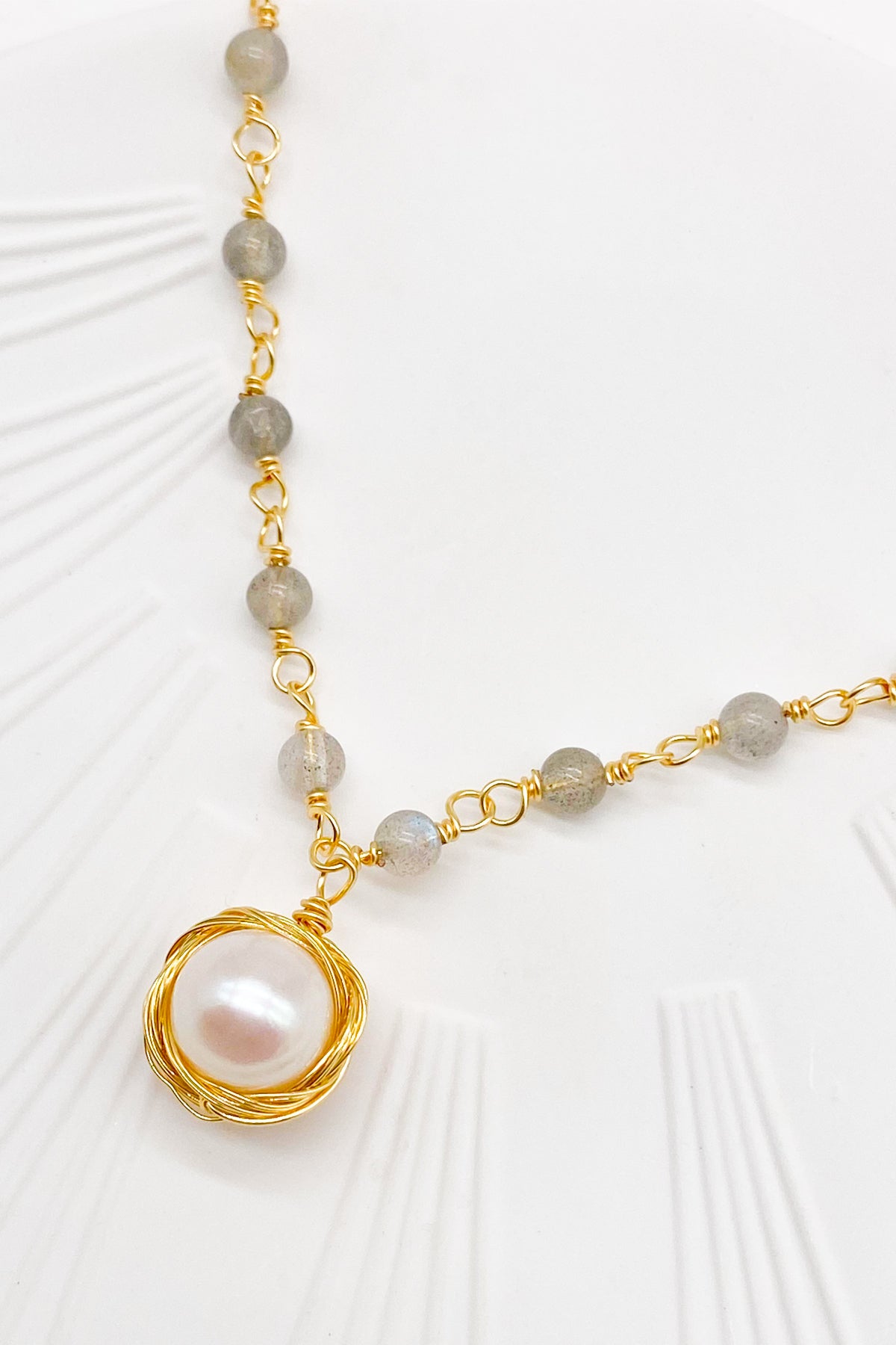 Tabitha Moonstone Freshwater Pearl Necklace 9