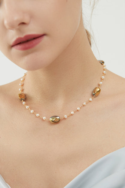 Tatiana Smoky Quartz Freshwater Pearl Necklace 2