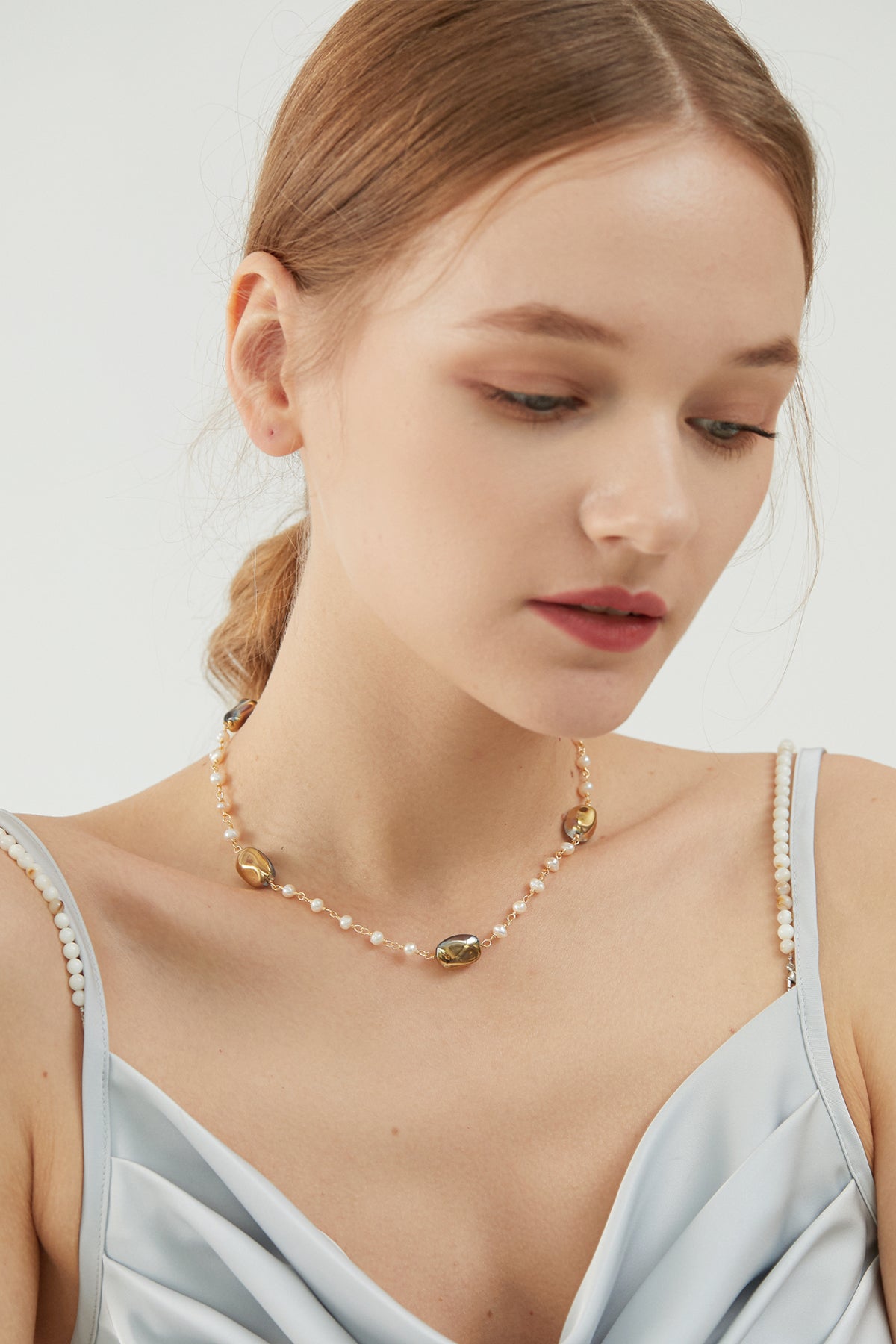 Tatiana Smoky Quartz Freshwater Pearl Necklace 4