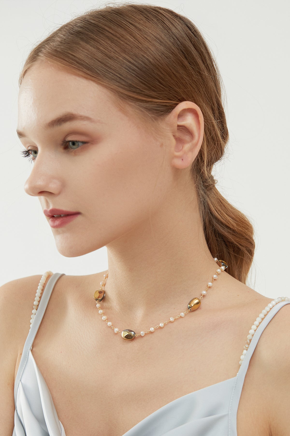 Tatiana Smoky Quartz Freshwater Pearl Necklace