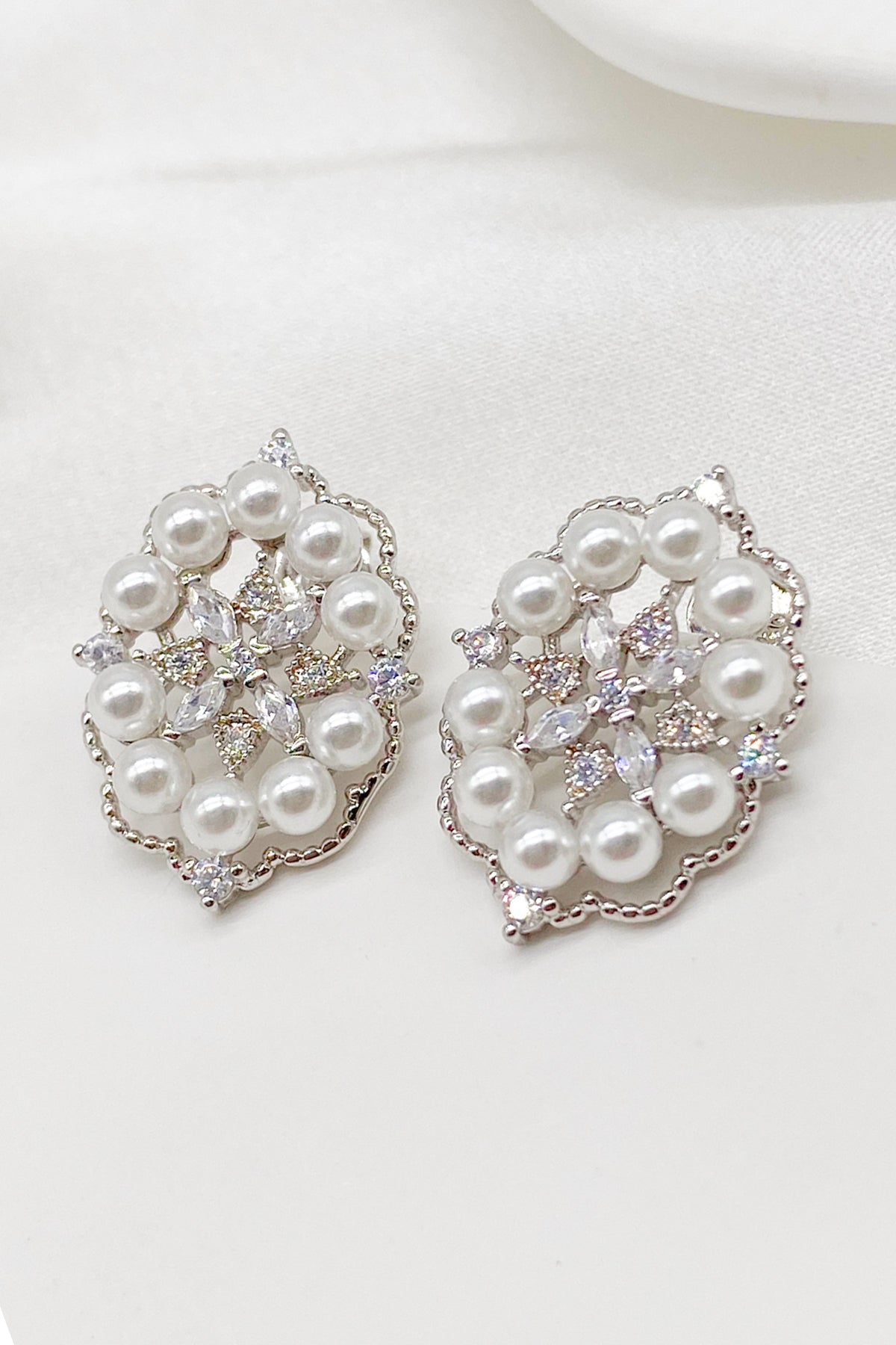 Zayla Cubic Zirconia Pearl Earrings 1