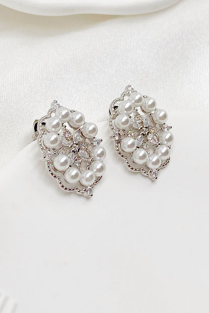 Zayla Cubic Zirconia Pearl Earrings 2