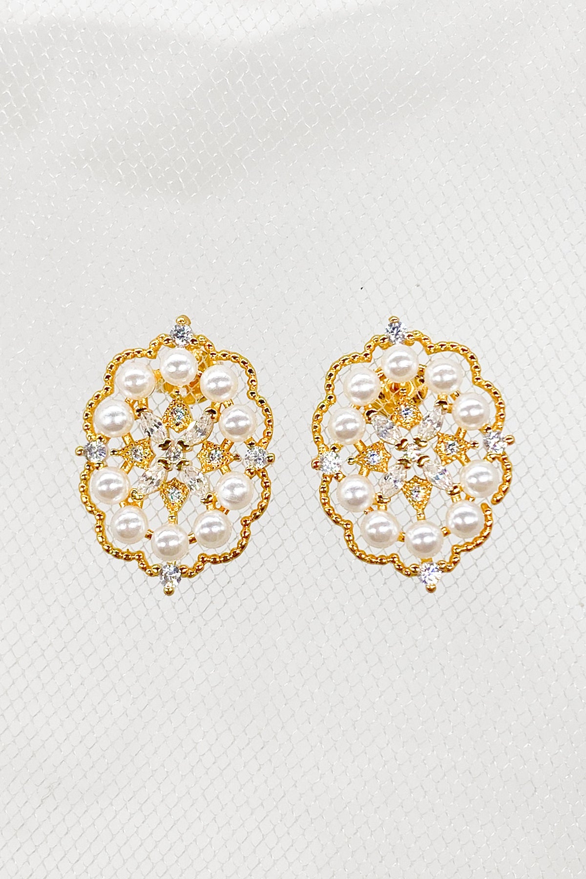 Zayla Cubic Zirconia Pearl Earrings 4