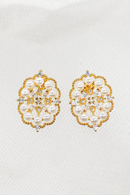 Zayla Cubic Zirconia Pearl Earrings 4